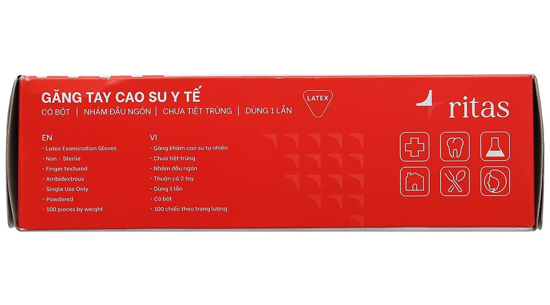 Găng tay y tế có bột Ritas Size M - 1