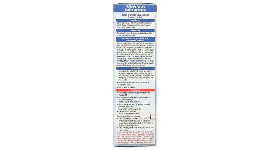 Dung dịch xịt mũi Neilmed Nasamist Saline Spray giữ ẩm mũi chai 75ml - 5