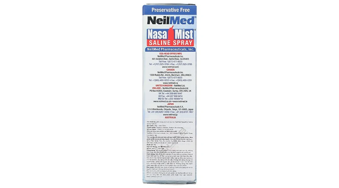 Dung dịch xịt mũi Neilmed Nasamist Saline Spray giữ ẩm mũi chai 75ml - 7