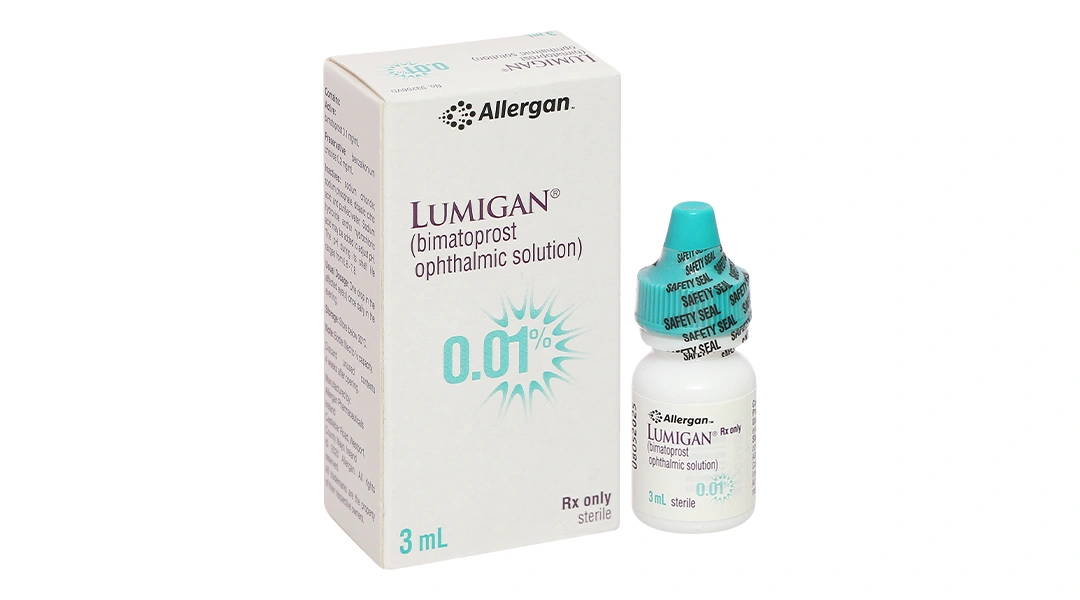 Dung dịch nhỏ mắt Lumigan 0.01% làm giảm sự tăng áp suất nội nhãn chai 3ml - 