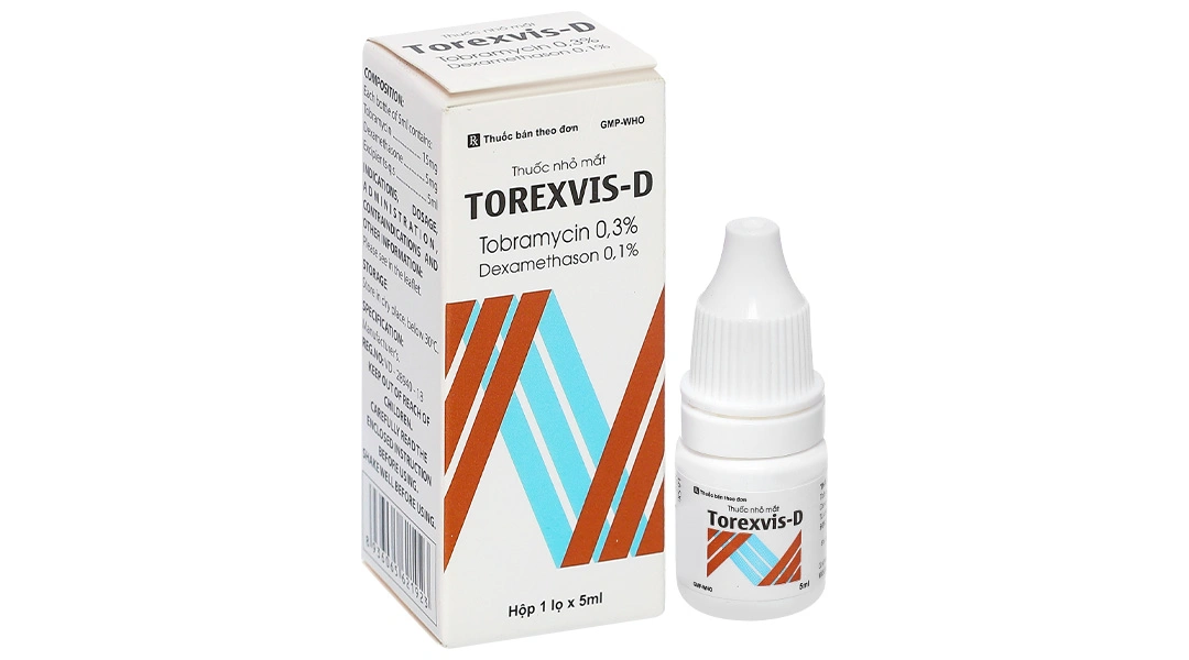 Torexvis - D điều trị tình trạng viêm, ngăn ngừa nhiễm khuẩn mắt chai 5ml - 