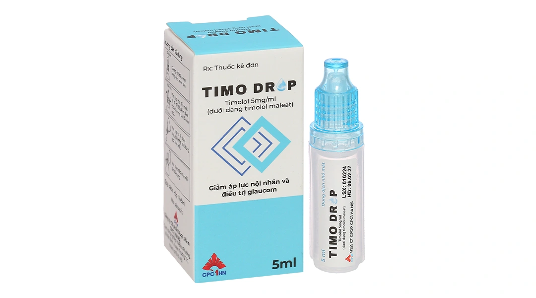Dung dịch nhỏ mắt Timo Drop 5mg/ml giảm áp lực nội nhãn, trị glaucom chai 5ml - 