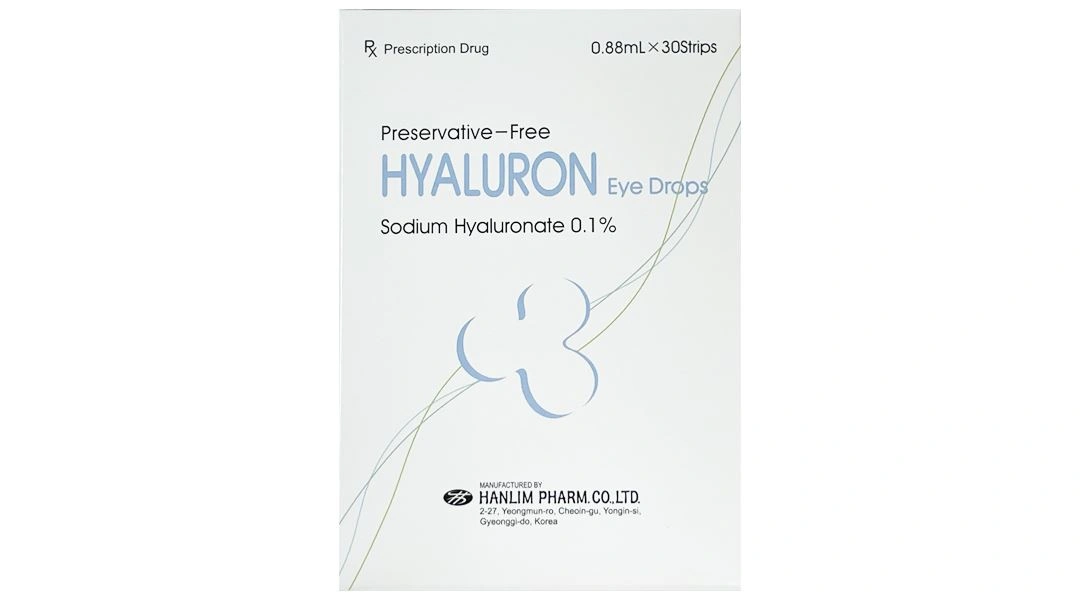 Thuốc nhỏ mắt Hyaluron Eye Drops 0.1% trị tổn thương giác mạc và kết mạc (30 ống x 0.88ml) - 1
