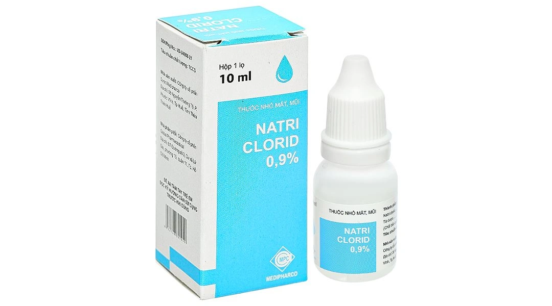Thuốc nhỏ mắt Natriclorid 0,9% Medipharco trị kích ứng mắt, viêm mũi chai 10 ml - 