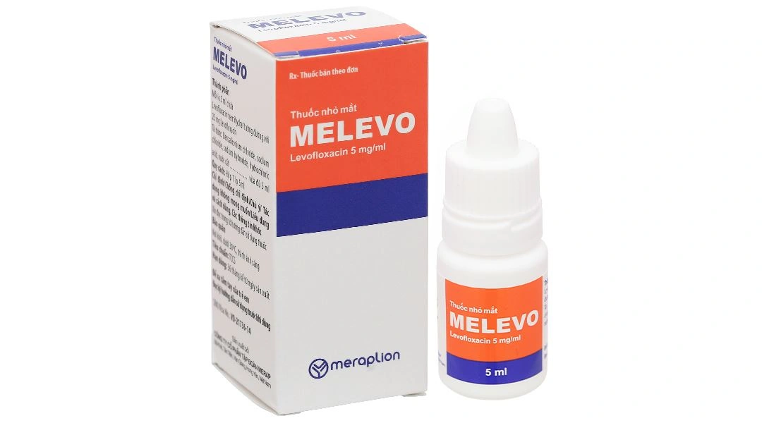 Thuốc nhỏ mắt Melevo 5mg/ml điều trị nhiễm trùng vùng quanh mắt và phụ cận chai 5ml - 