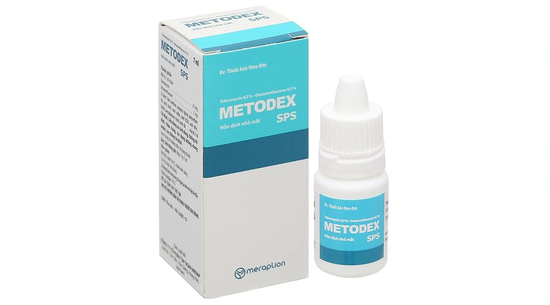 Thuốc nhỏ mắt Metodex SPS 0.3%/0.1% trị viêm mắt có đáp ứng steroid chai 7ml - 