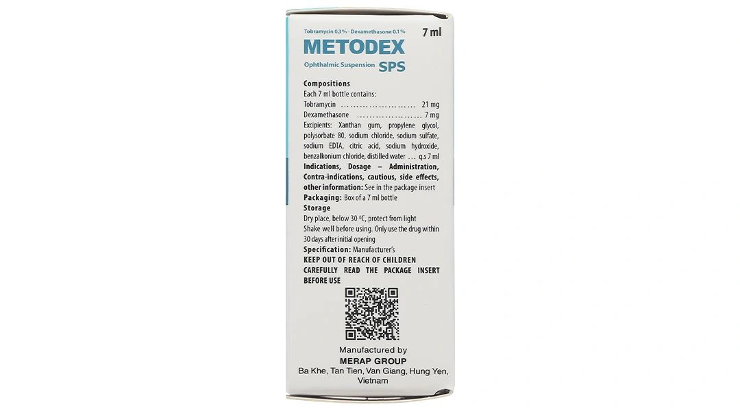 Thuốc nhỏ mắt Metodex SPS 0.3%/0.1% trị viêm mắt có đáp ứng steroid chai 7ml - 3
