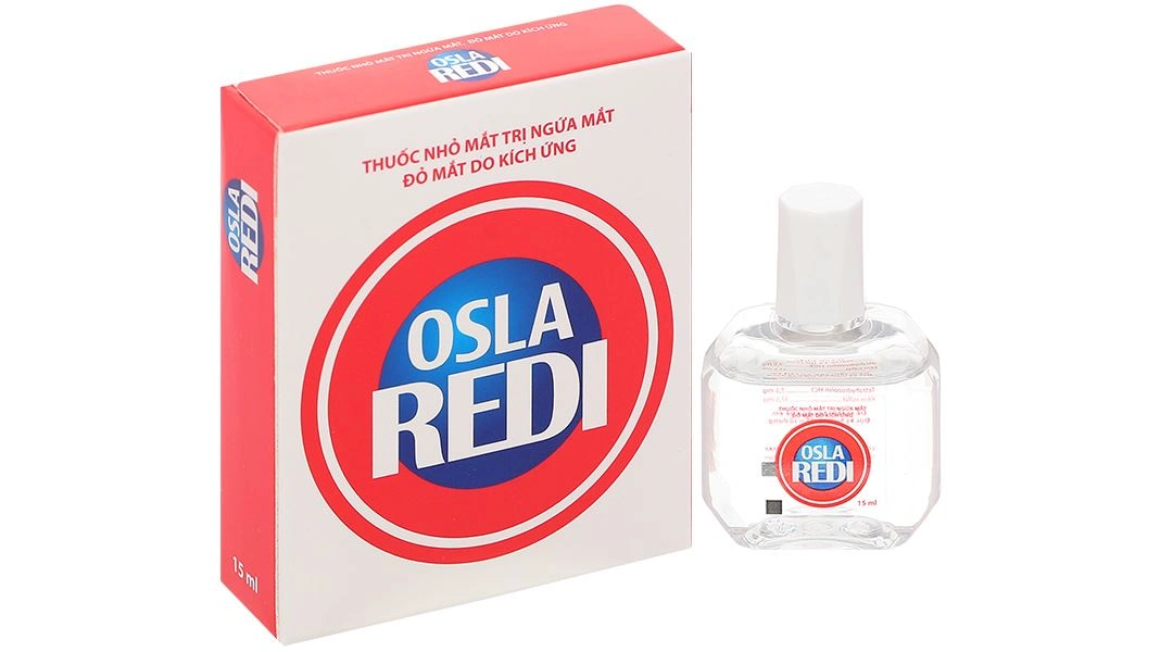 Dung dịch nhỏ mắt Osla Redi điều trị đỏ mắt, ngứa mắt, rát mắt chai 15ml - 