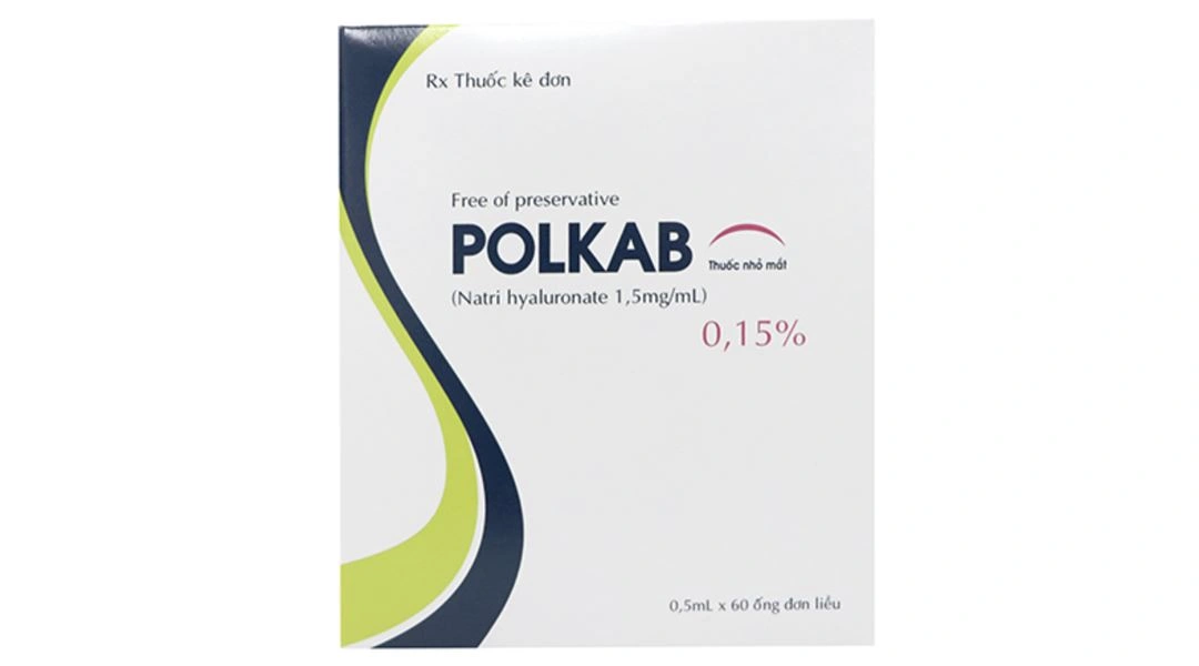 Dung dịch nhỏ mắt Polkab 0.15% điều trị rối loạn biểu mô giác mạc (60 ống x 0.5ml) - 1