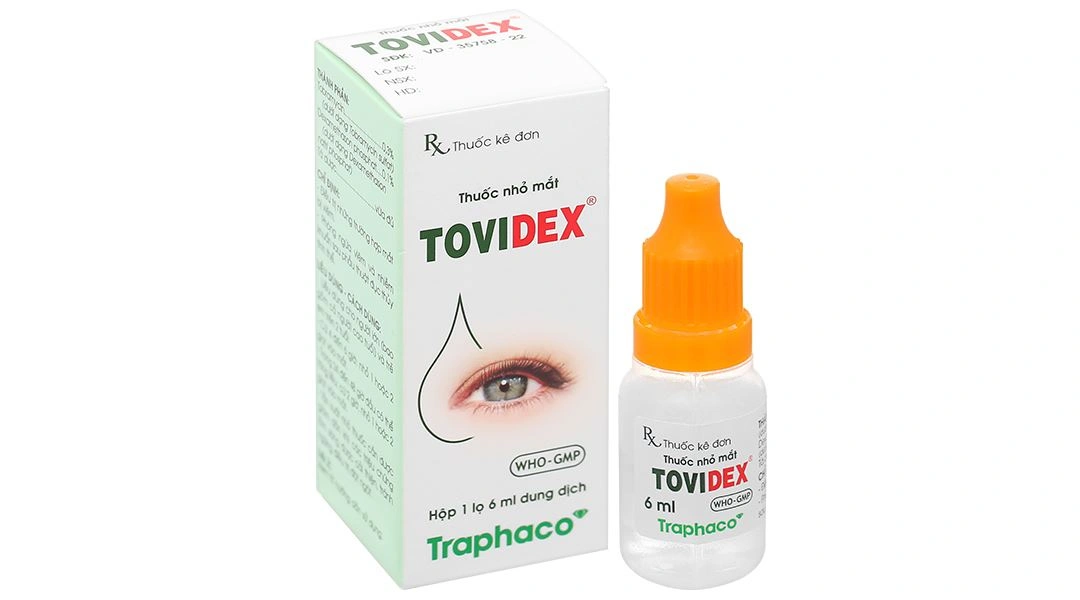 Dung dịch nhỏ mắt Tovidex điều trị những trường hợp mắt bị viêm chai 6ml - 