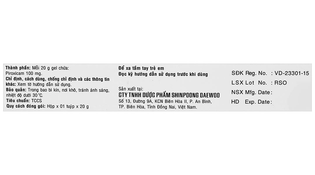 Gel bôi Shinpoong Rosiden giảm đau, kháng viêm tuýp 20g - 9