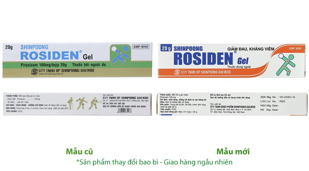 Gel bôi Shinpoong Rosiden giảm đau, kháng viêm tuýp 20g - 