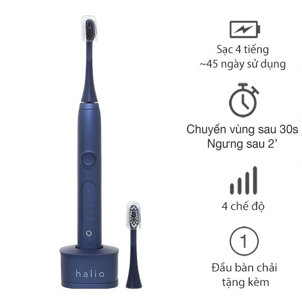 Bàn chải điện Halio Sonic SmartClean - Midnight Blue