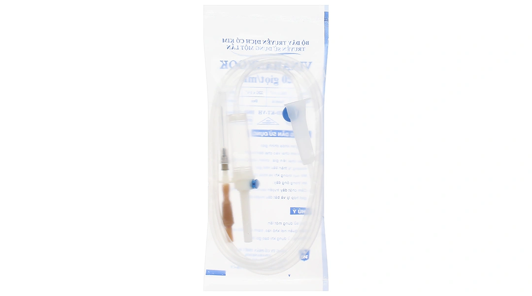 Bộ dây truyền dịch Vinahankook 20 giọt/mL có kim 22Gx1'' gói 1 cái - 1