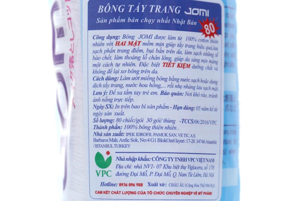 Bông tẩy trang Jomi mềm mịn không xơ bông dạng tròn gói 120 miếng - 7
