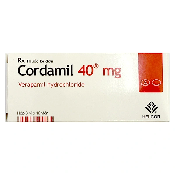 Cordamil 40mg trị tăng huyết áp, phòng và trị đau thắt ngực