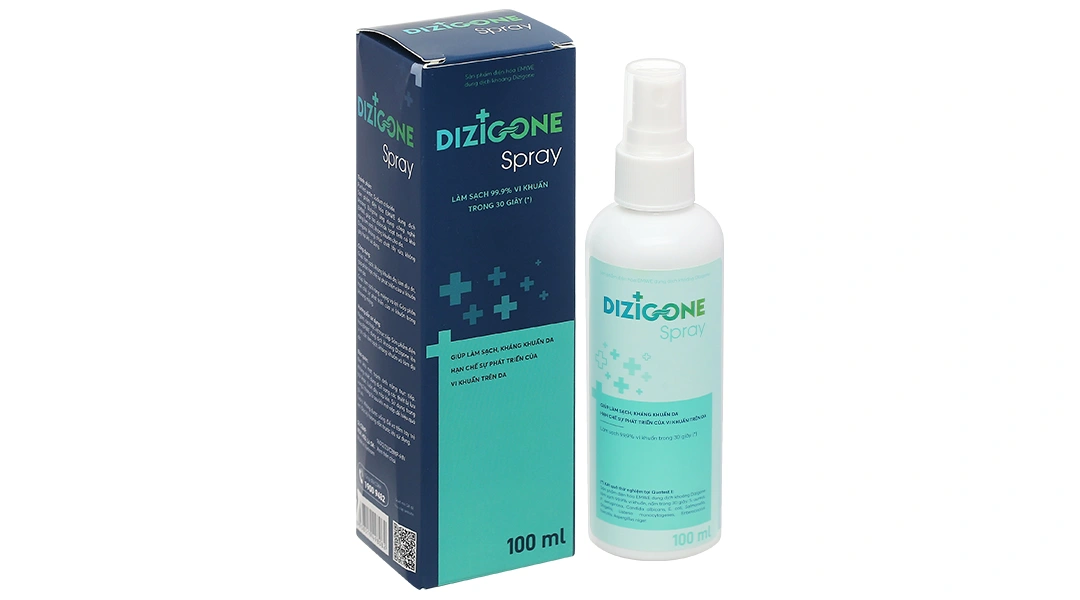 Xịt kháng khuẩn Dizigone Spray khử khuẩn, Xịt kháng khuẩn Dizigone Spray khử khuẩn, sơ cứu và hồi phục vết thương chai 100ml - 