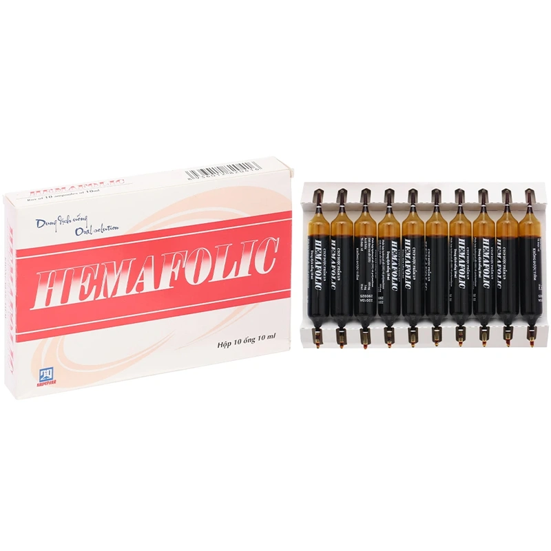 Dung dịch uống Hemafolic ngăn ngừa và trị thiếu máu do thiếu sắt (10 ống x 10ml) - 1