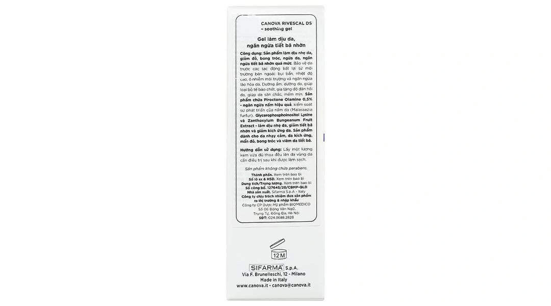 Gel Canova Rivescal DS - Soothing dưỡng ẩm, làm dịu da tuýp 50ml - 3