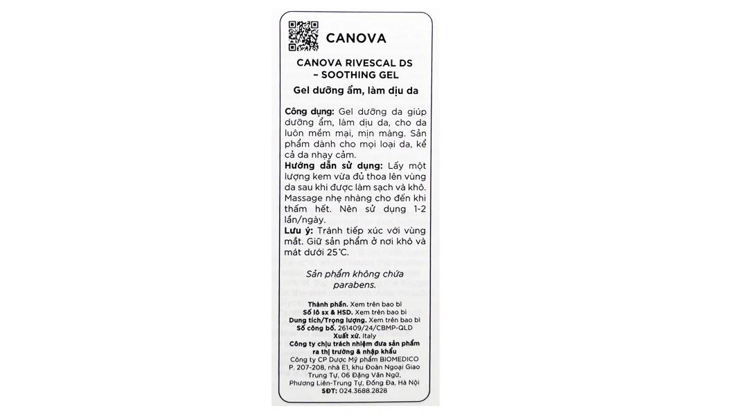 Gel Canova Rivescal DS - Soothing dưỡng ẩm, làm dịu da tuýp 50ml - 7