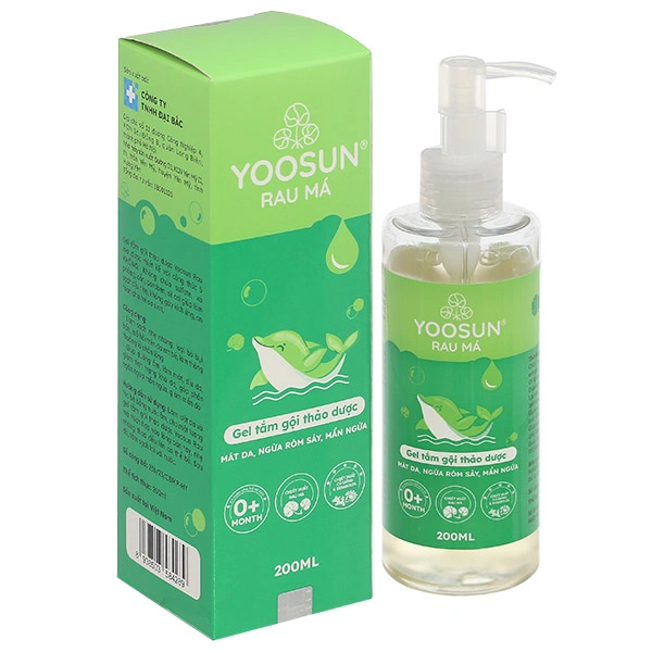 Gel tắm gội thảo dược Yoosun Rau má giúp dưỡng ẩm và dịu da cho bé