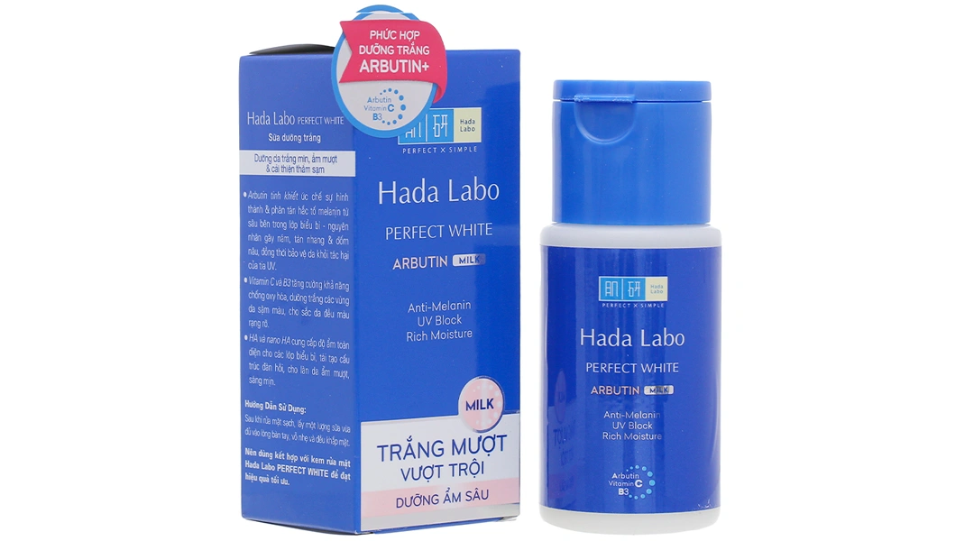 Sữa dưỡng trắng Hada Labo Perfect White Arbutin mờ thâm chai 90ml - 