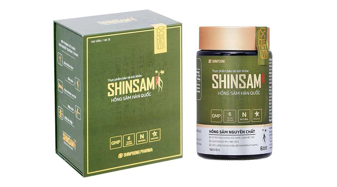 Viên Uống Hồng Sâm Hàn Quốc Shinsam hộp 180 viên - 1