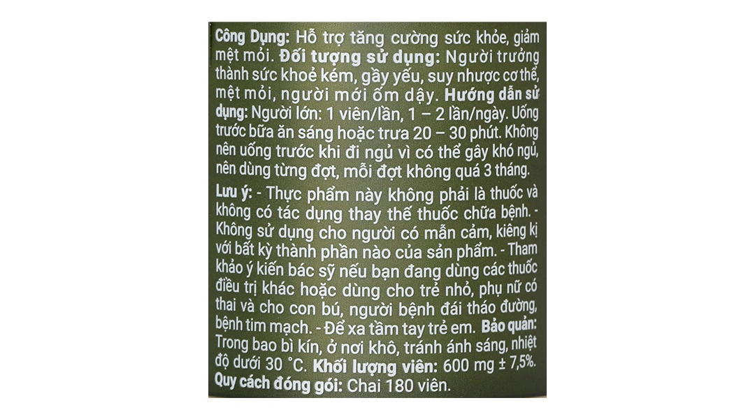 Viên Uống Hồng Sâm Hàn Quốc Shinsam hộp 180 viên - 9