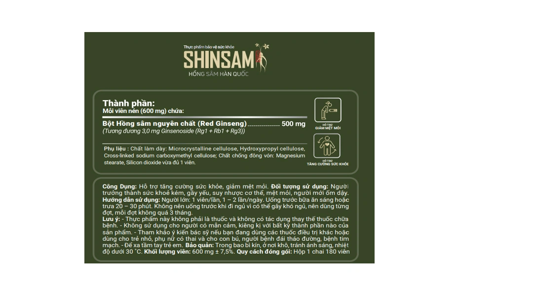 Viên Uống Hồng Sâm Hàn Quốc Shinsam hộp 180 viên - 16