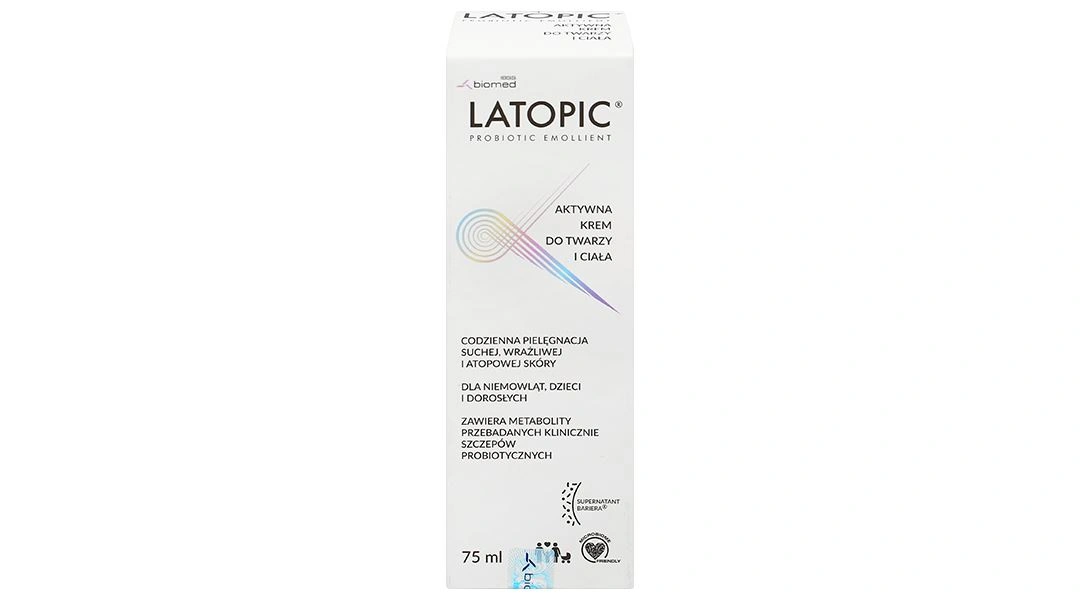 Kem Latopic Probiotic Emollient Active Face And Body Cream dưỡng ẩm, dịu ngứa da kích ứng tuýp 75ml - 1
