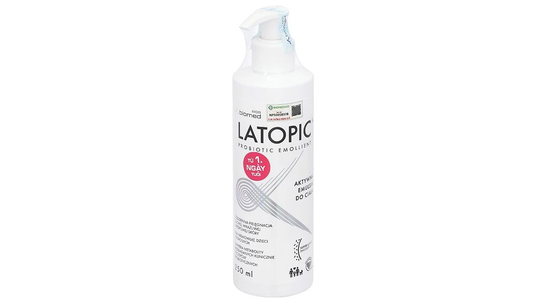 Sữa dưỡng Latopic Probiotic Emollient Active Body Emulsion dưỡng ẩm toàn thân, dịu da kích ứng chai 250ml - 