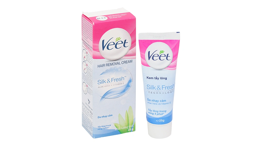 Kem tẩy lông Veet Silk & Fresh cho da nhạy cảm tuýp 50g - 7