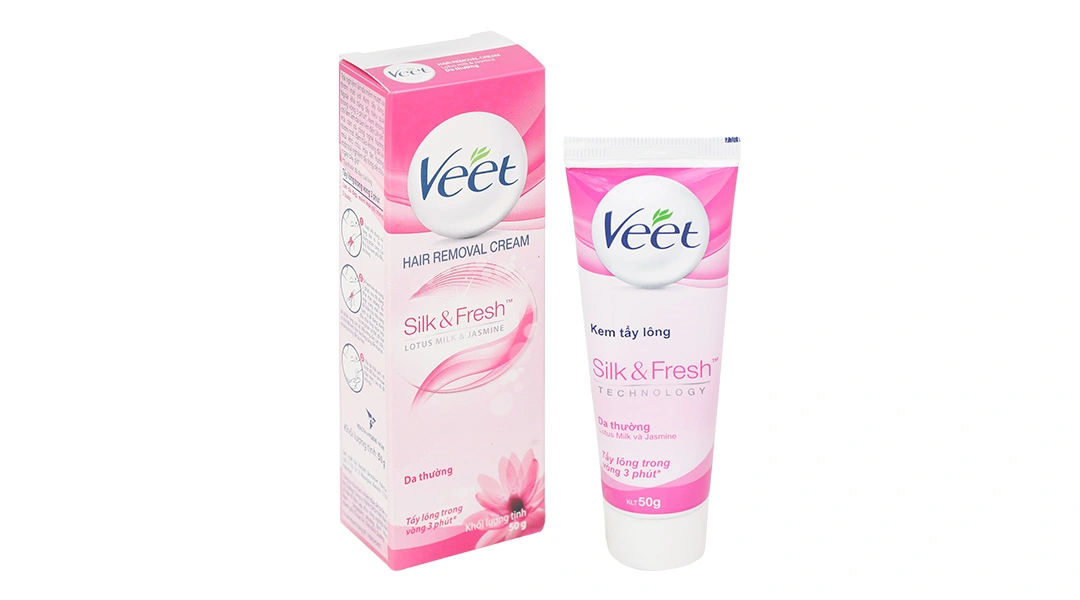 Kem tẩy lông Veet Silk & Fresh phù hợp cho mọi loại da tuýp 50g - 