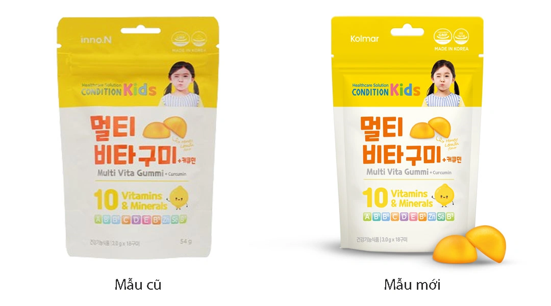 Kẹo dinh dưỡng Condition Kids Multi Vita Gummi + Curcumin hỗ trợ tăng cường sức khỏe gói 18 viên - 