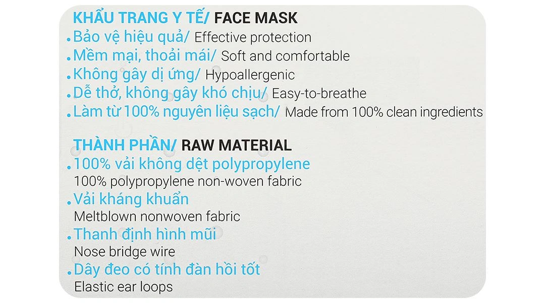 Khẩu trang y tế Bísou 4 lớp màu xanh hộp 50 cái - 24