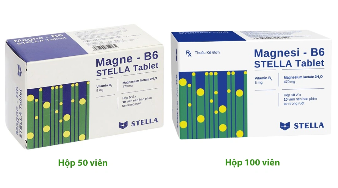 Magne - B6 Stella Tablet điều trị hạ magnesium (5 vỉ x 10 viên) - 