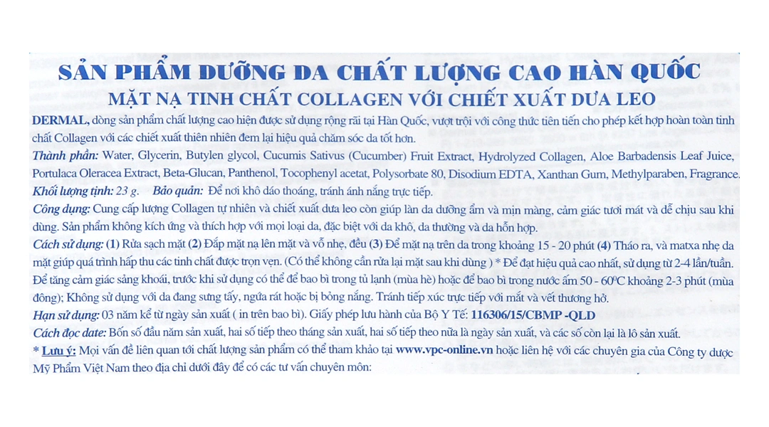Mặt nạ giấy Dermal collagen ngọc trai làm trắng da miếng 23g - 5