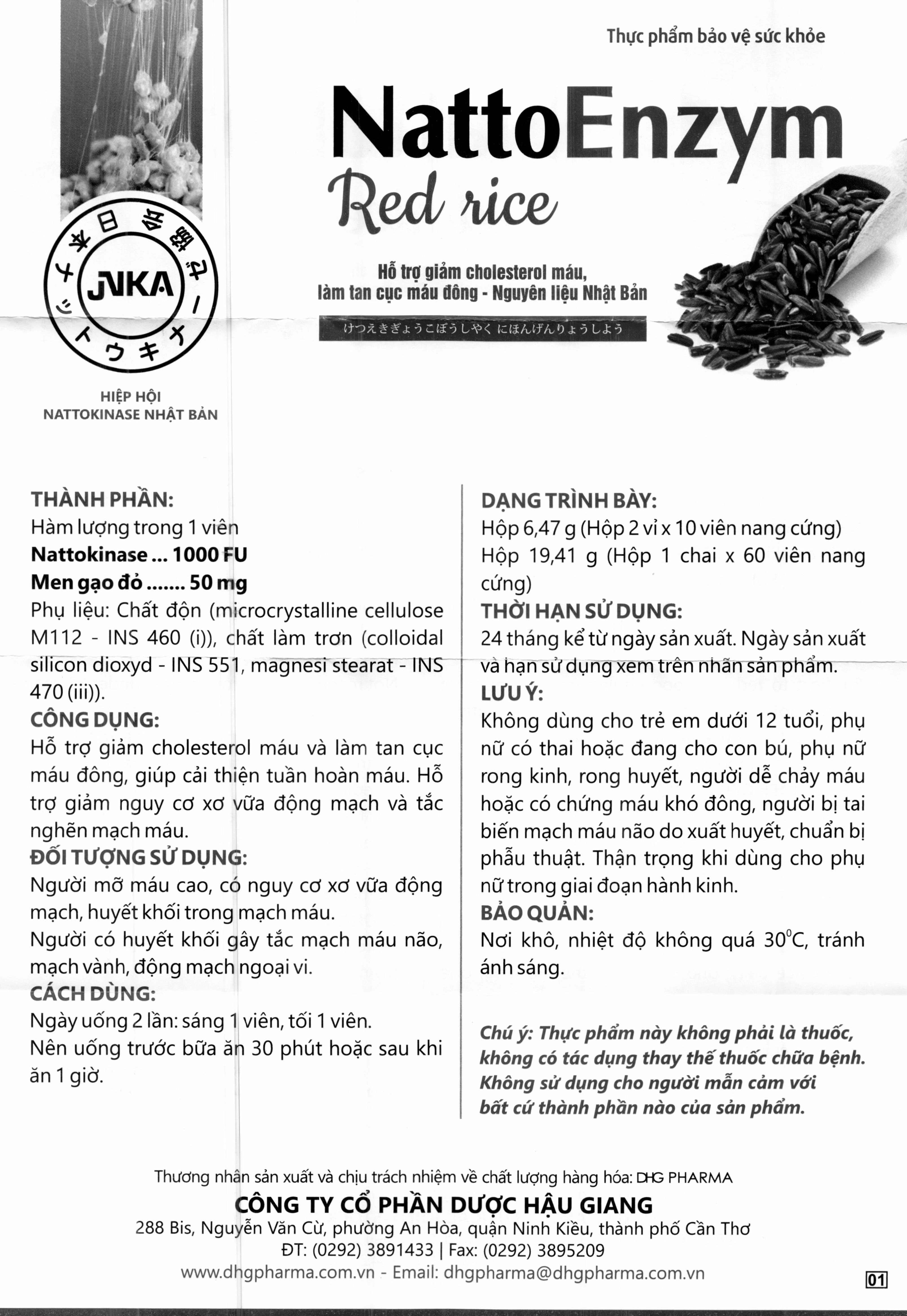 NattoEnzym Red Rice hỗ trợ giảm cholesterol, ngừa đột quỵ hộp 20 viên - 6