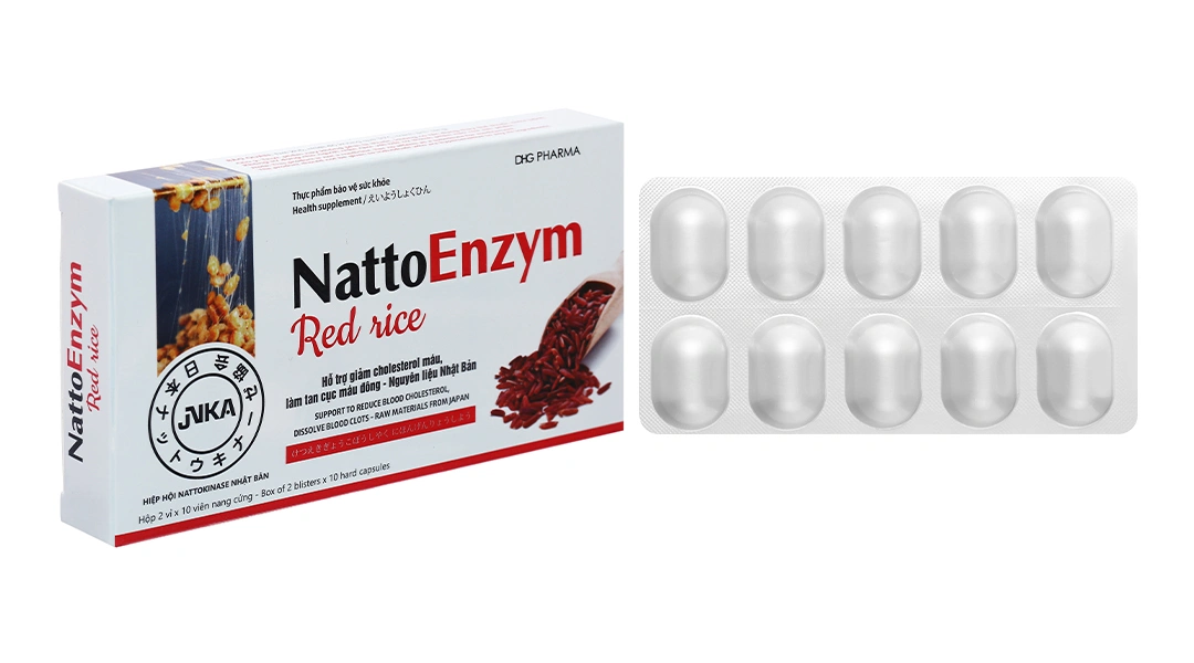 NattoEnzym Red Rice hỗ trợ giảm cholesterol, ngừa đột quỵ hộp 20 viên - 