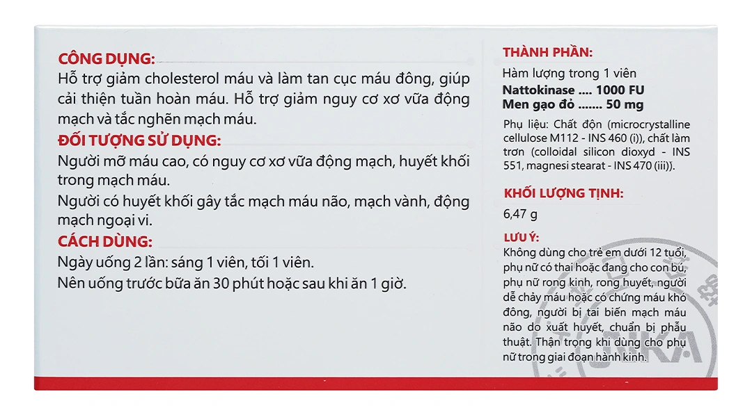 NattoEnzym Red Rice hỗ trợ giảm cholesterol, ngừa đột quỵ hộp 20 viên - 2