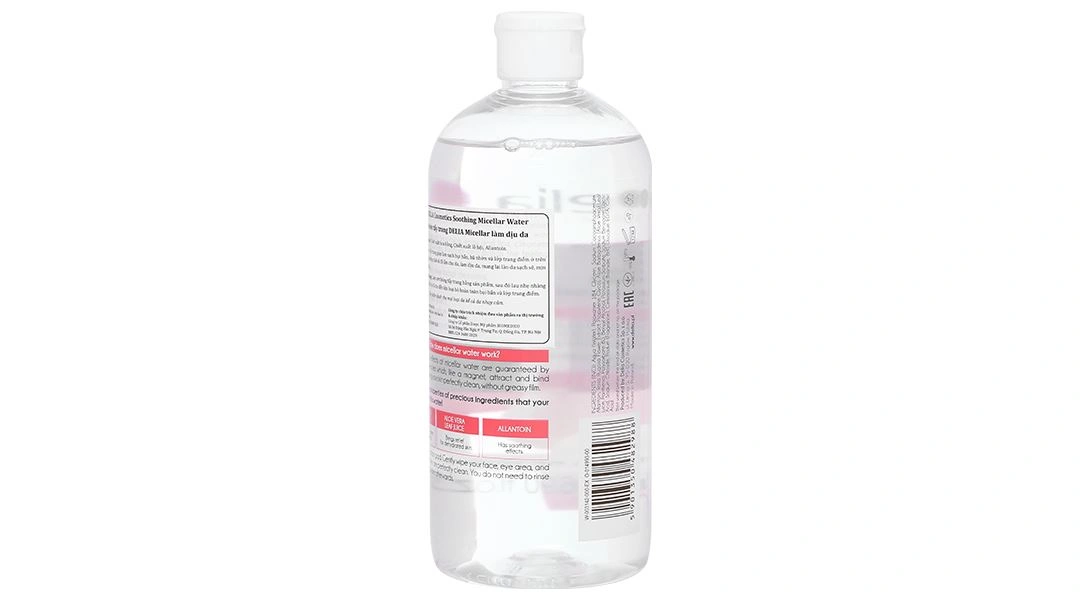Nước tẩy trang Delia Cosmetics Soothing Micellar Water làm dịu da chai 500ml - 1