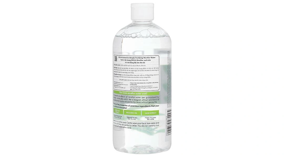 Nước tẩy trang Delia Cosmetics Deeply Purifying Micellar Water làm sạch sâu cho da chai 500ml - 1