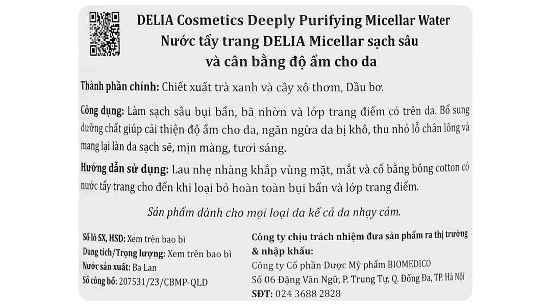 Nước tẩy trang Delia Cosmetics Deeply Purifying Micellar Water làm sạch sâu cho da chai 500ml - 4