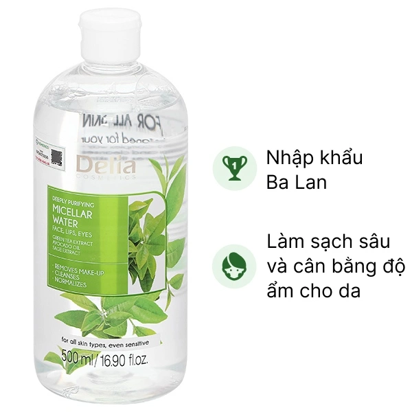 Nước tẩy trang Delia Cosmetics Deeply Purifying Micellar Water