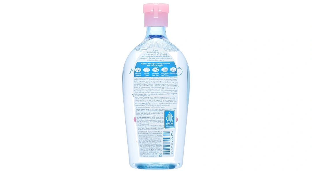 Nước tẩy trang Senka Micellar Formula Bright làm sạch và dưỡng sáng da chai 400ml - 2