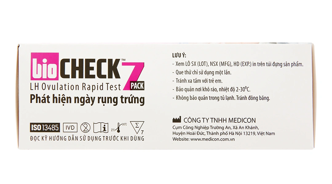 Que thử rụng trứng Biocheck LH Ovulation Rapid Test hộp 7 que - 2