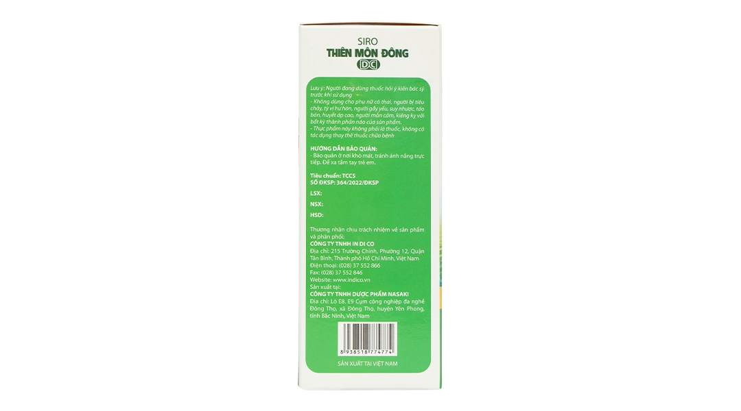 Siro Thiên Môn Đông DC giảm ho, giảm đau rát họng chai 125ml - 2