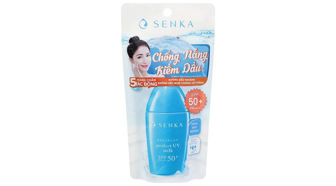 Sữa chống nắng Senka Perfect UV Milk SPF 50+ PA++++ giúp kiềm dầu và dưỡng ẩm chai 40ml - 1