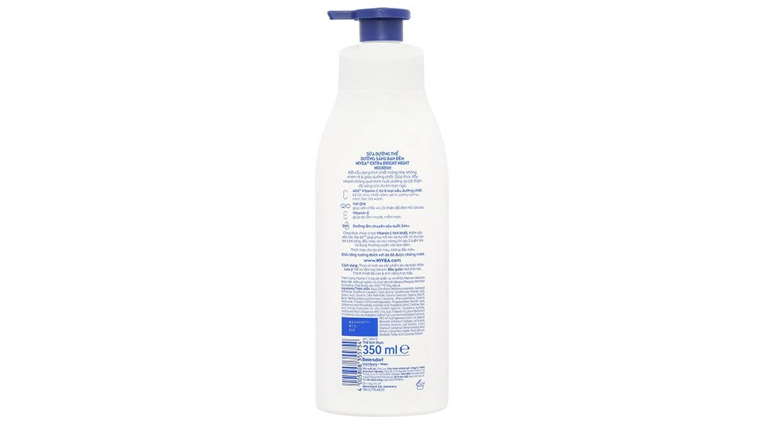 Sữa dưỡng thể Nivea Extra Bright Night Nourish dưỡng sáng ban đêm chai 350ml - 2