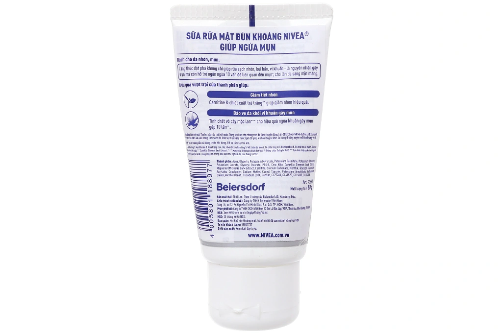 Sữa rửa mặt Nivea ngừa mụn trắng da tuýp 100g - 4